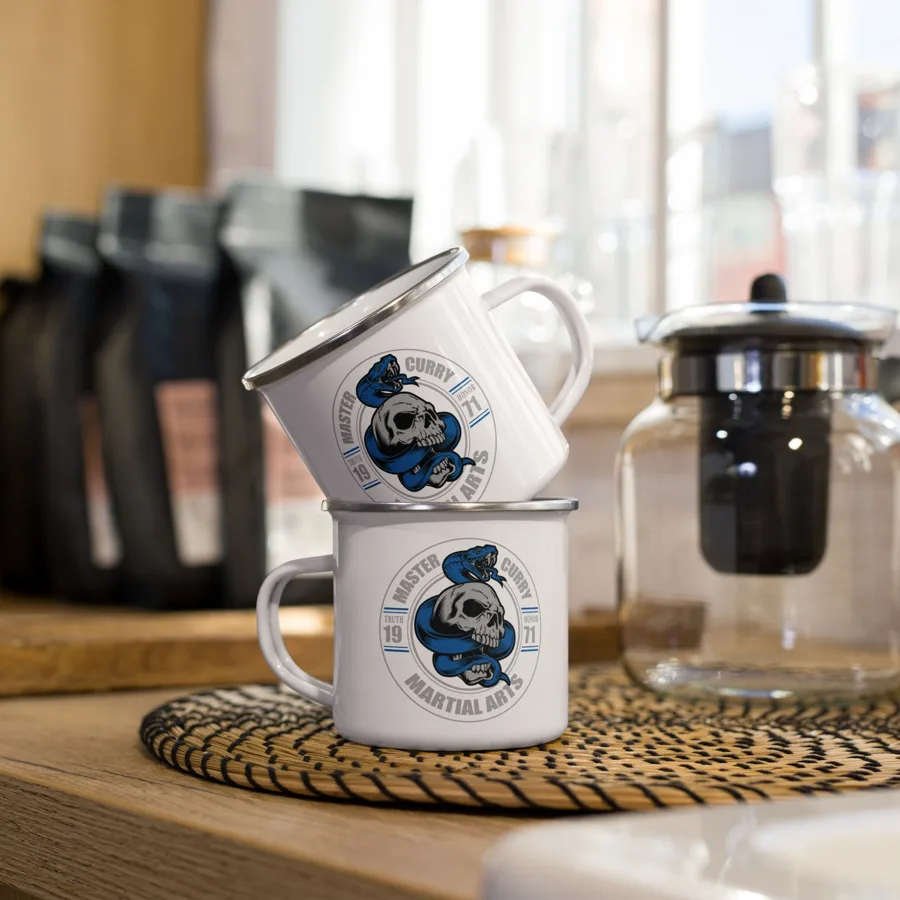 Master Curry Enamel Mug 1st Edition from the official Master Curry Karate Jujutsu Ryu store in Staten Island