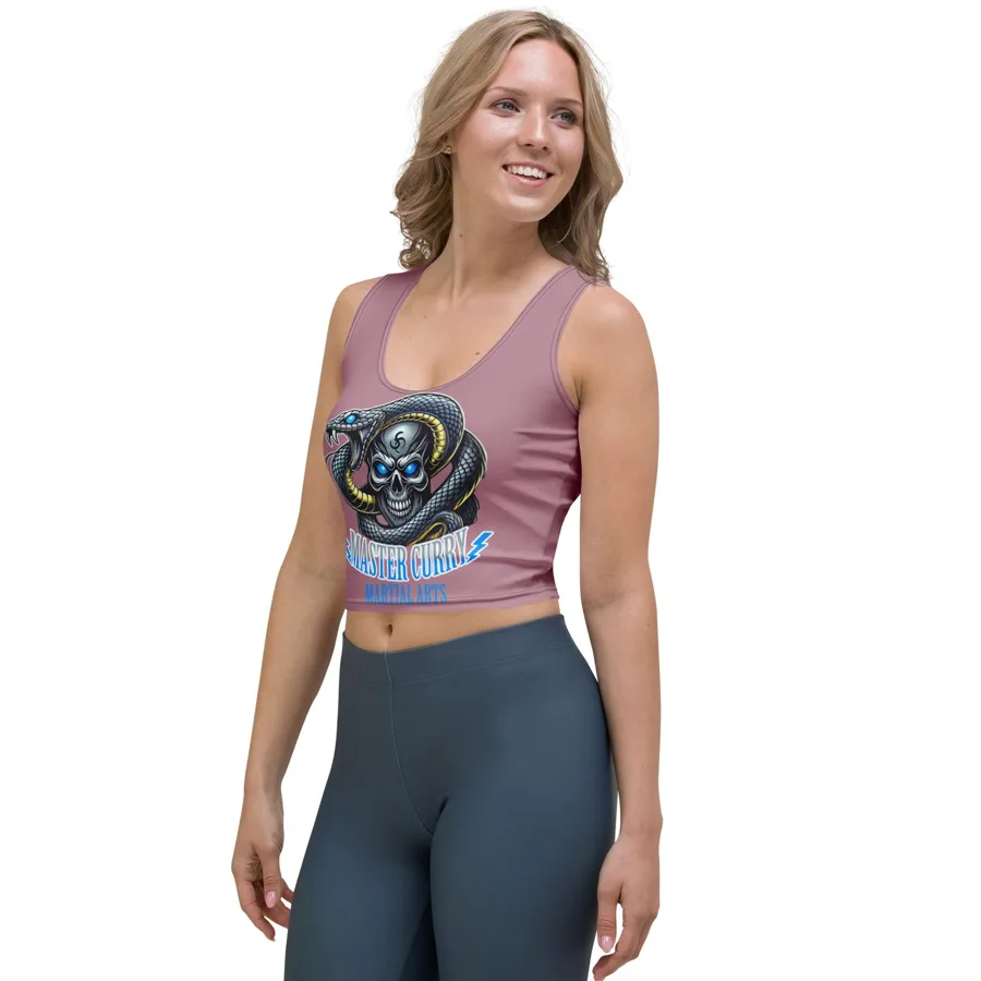 MCKJ White New Design Crop Top from the official Master Curry Karate Jujutsu Ryu store in Staten Island