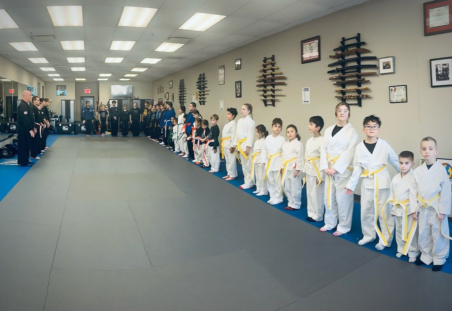 Self-Defense students training during class at Master Curry Karate Jujutsu Ryu in Staten Island
