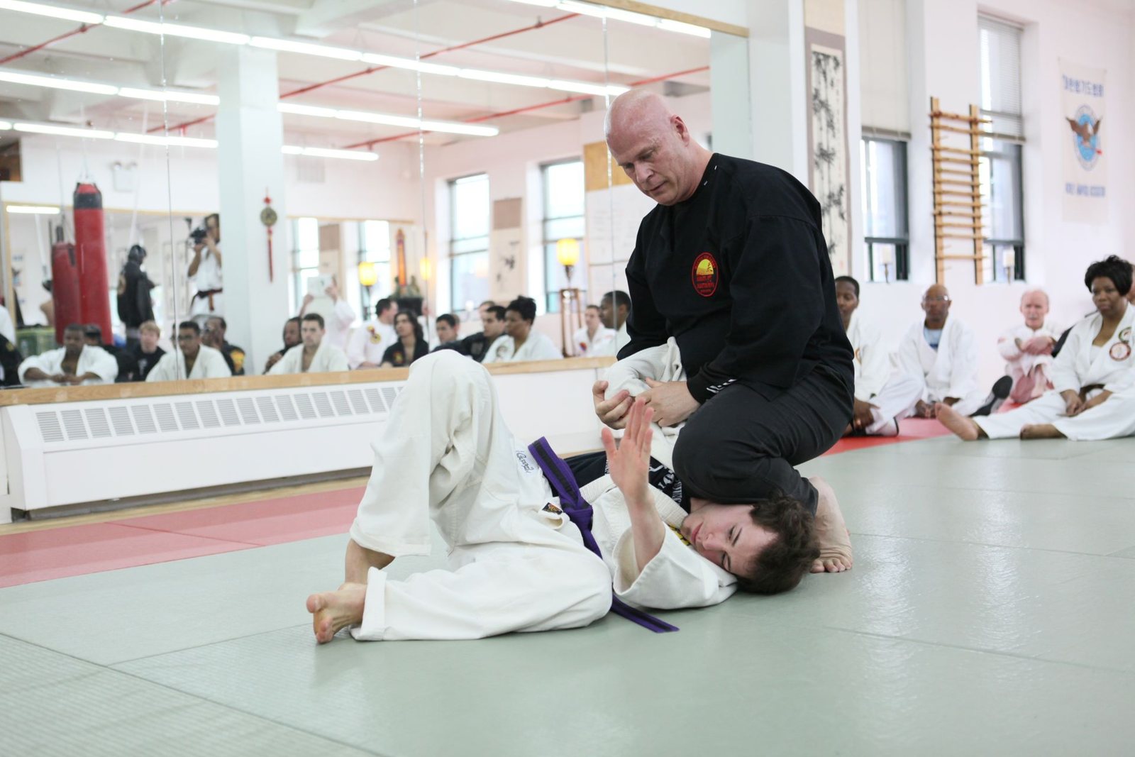 Self-Defense students training together at Master Curry Karate Jujutsu Ryu in Staten Island