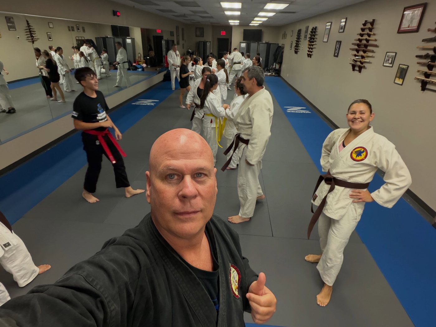 Master Curry's Wednesday Sanuces Ryu Jujutsu class training on the mat in Staten Island